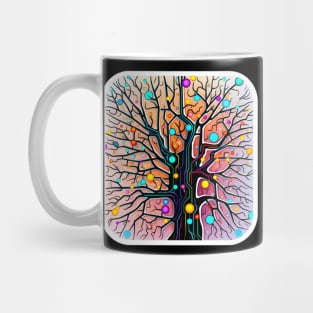 Abstract Neural Network Tree with Vibrant Synapses Mug